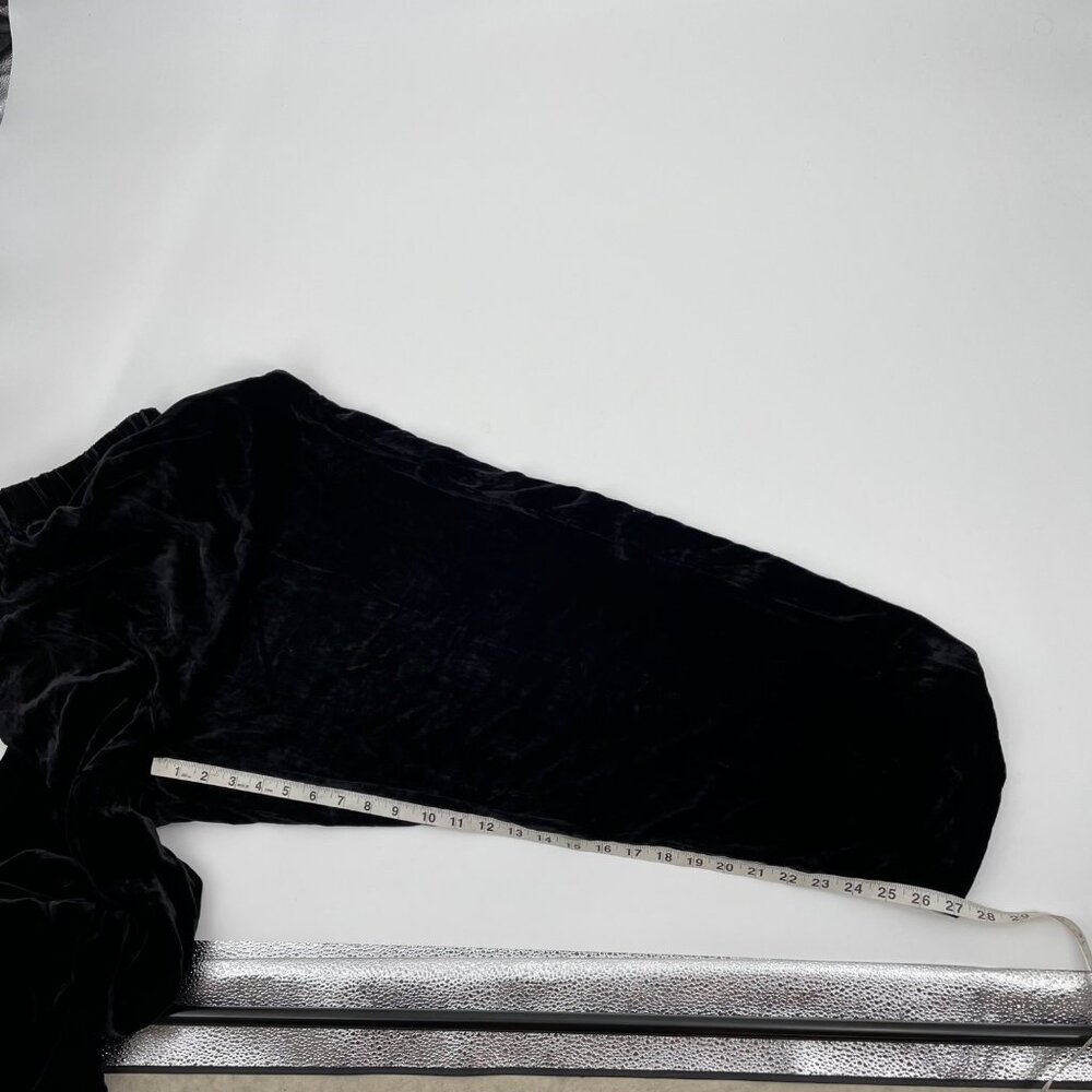 NWT Eileen Fisher Black Velvet Tapered Ankle Pants Womens Plus Size 2X Silk - Picture 8 of 9